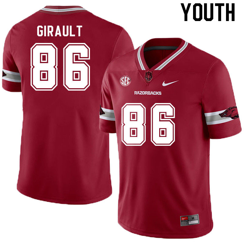 Youth #86 Kalil Girault Arkansas Razorback College Football Jerseys Stitched Sale-Alternate Cardinal